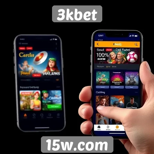 Interface do usuário do site 3kbet em dispositivos móveis